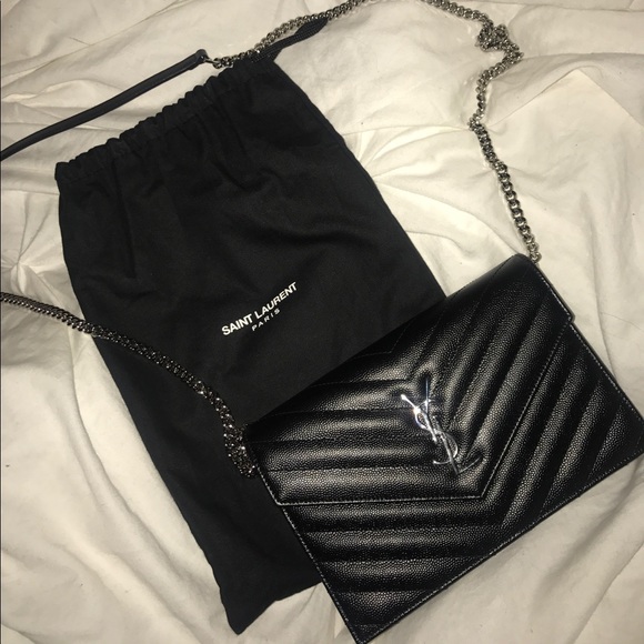 ysl matelasse wallet on chain